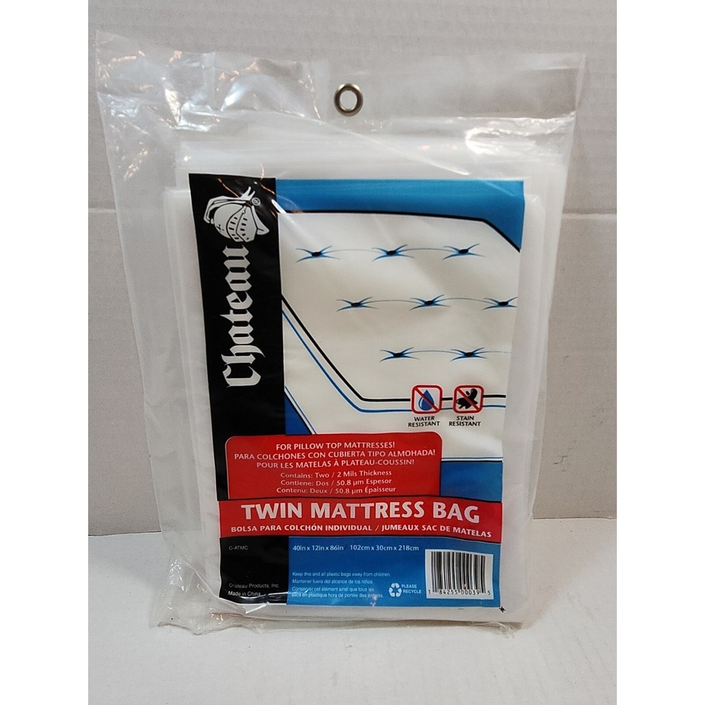 NEW 2 PACK TWIN SIZE MATTRESS BAGS For Moving or Storage 40x12x86" 2 MILS Thick
